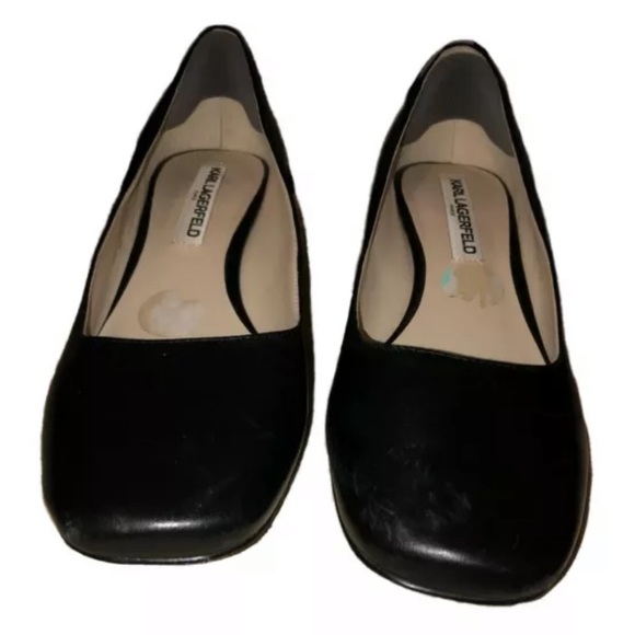 ⚡️KARL LAGERFELD ‘Charee’ Low Block Heel Black Paris Chanel French Classic - Picture 8 of 16